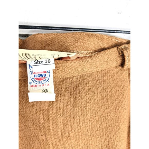 Vintage Century tan beige wool midi aline pencil skirt - Picture 5 of 6